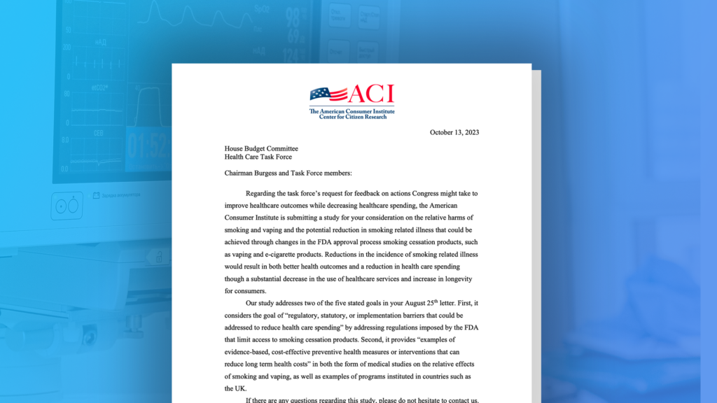 American Consumer Institute (ACI) Submits Comprehensive Study to Task ...