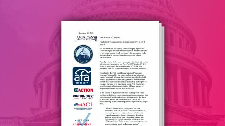 Coalition Letter: FCC’s Overreach Threatens American Innovation and Economic Growth