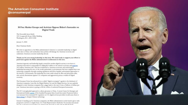 30 Free Market Groups and Activists Oppose Biden’s Surrender on Digital Trade