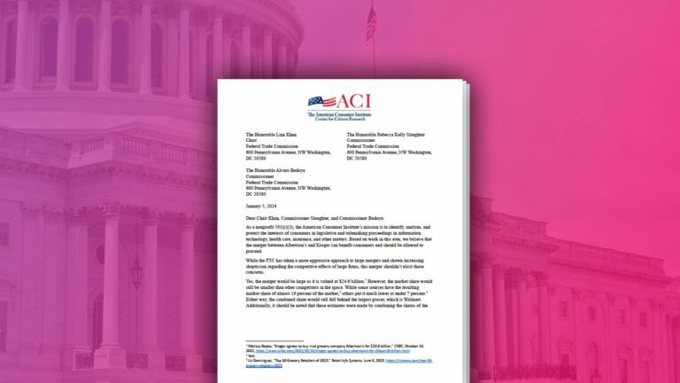 American Consumer Institute Supports Albertson’s and Kroger Merger for Consumer and Employee Benefits